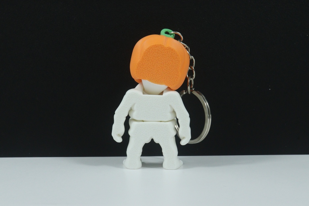 Pumpkin Head Skeleton Keychain