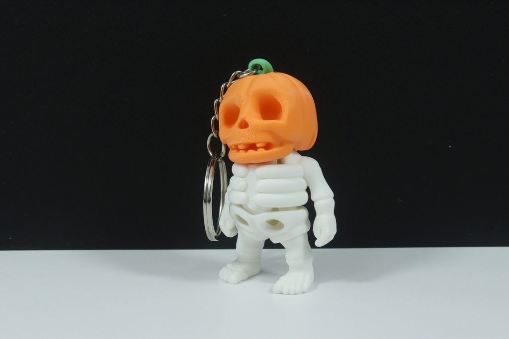 Pumpkin Head Skeleton Keychain