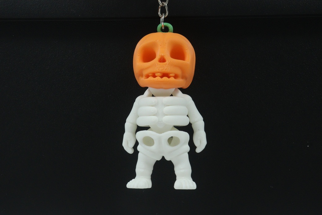 Pumpkin Head Skeleton Keychain