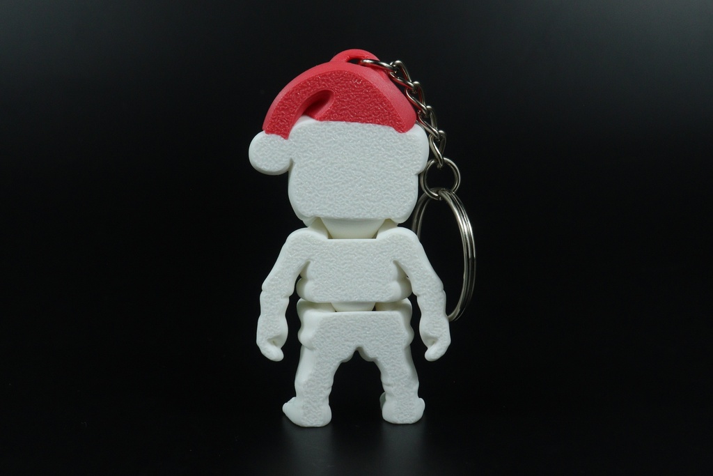 Santa Hat Skeleton Keychain