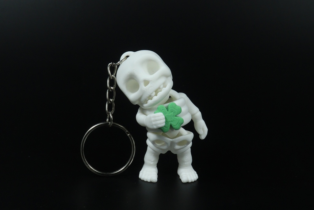 Clover Skeleton Keychain