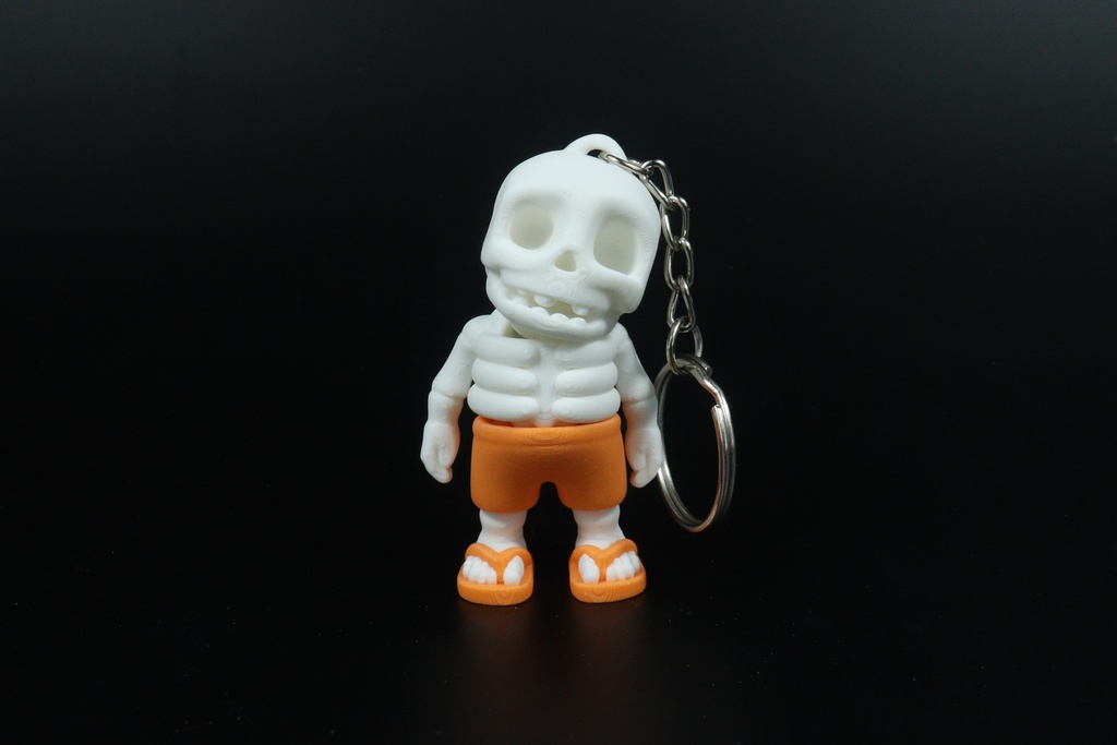 Summer Skeleton Keychain (Orange)