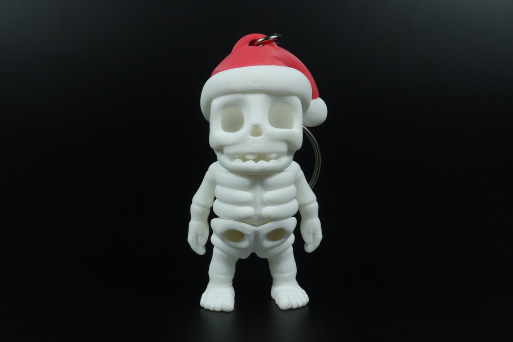 Santa Hat Skeleton Keychain